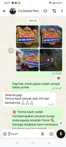 Testimonial Papan Bunga Pernikahan manado